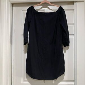 White House Black‎ Market Women's Dress Sz S Off the Shoulder Black Cotton Blend